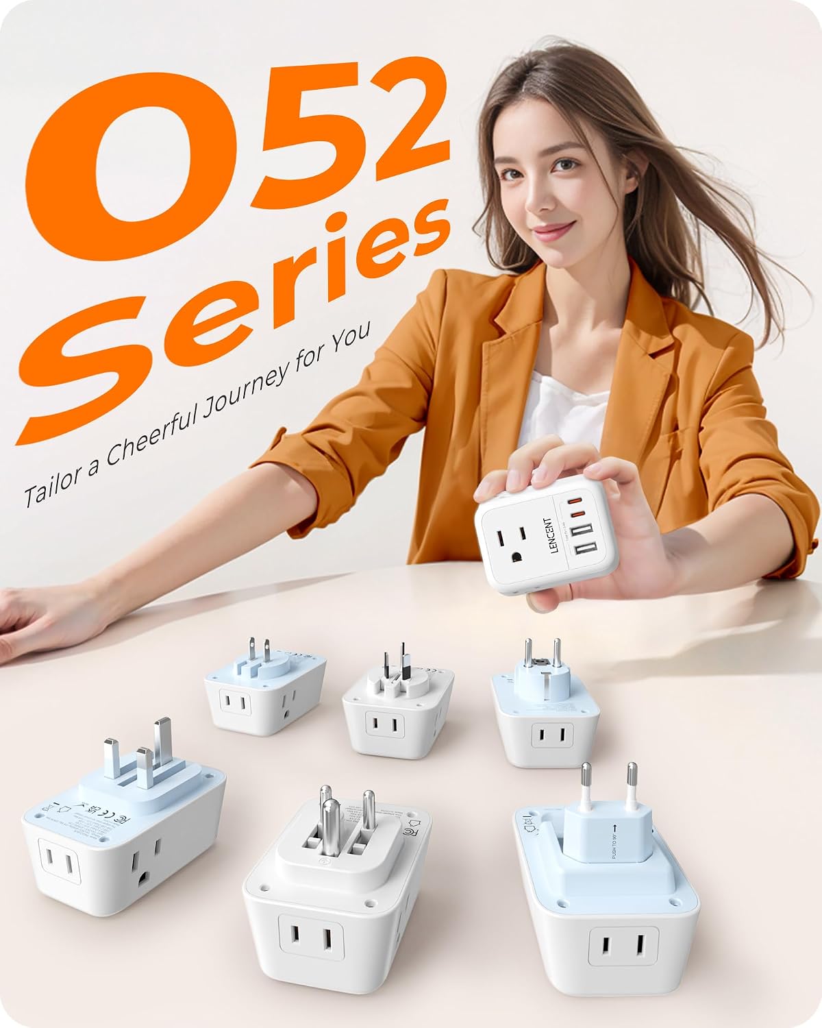 LENCENT Foldable US to UK Ireland Plug Adapter, Type G Travel Adapter | with 4 USB Charger(2 USB C), Power Adaptor for USA to Scotland Dubai Hong Kong England British Kenya London
