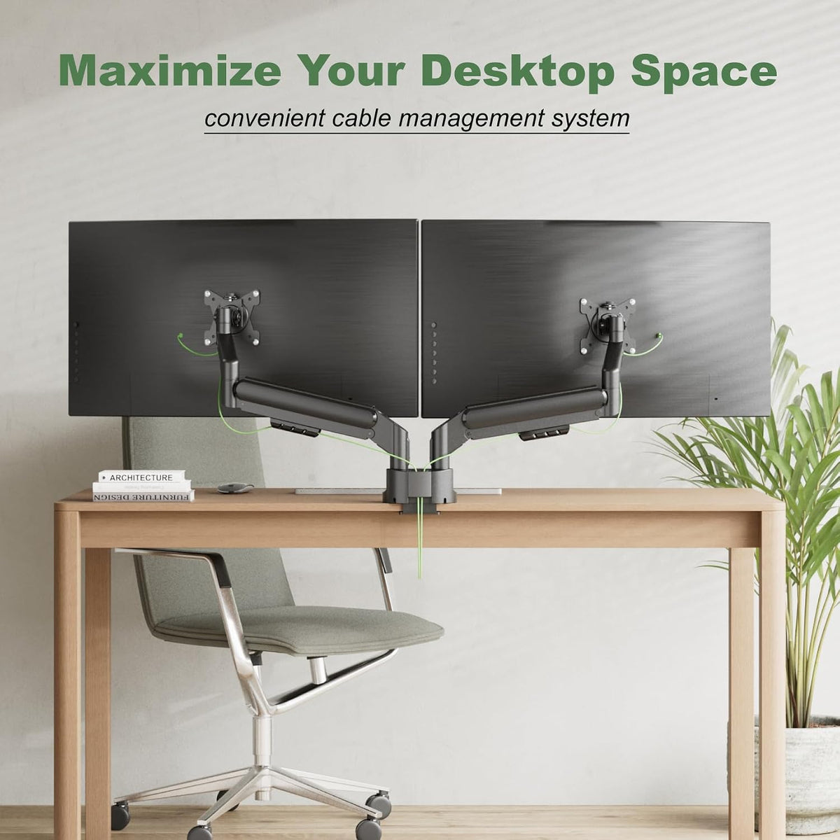 Dual Monitor Stand for Two Ultrawide 13"-34" Flat/Curved Computer Screens