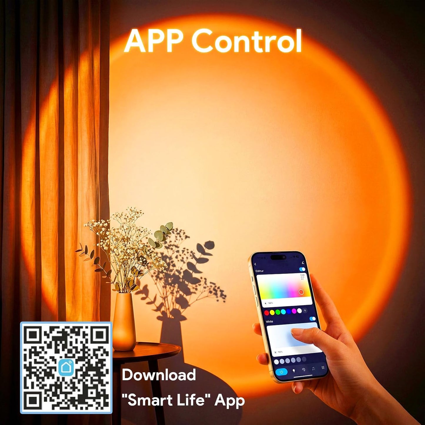 Sunset Lamp Projector Led Lights with Remote ,APP Push Button Control Night Light RGB Lights Sun Sunlight Sunrise Lamp 360° Rotation Mood Lighting Home/Room Decor Gifts for Women,Desktop Multicolor