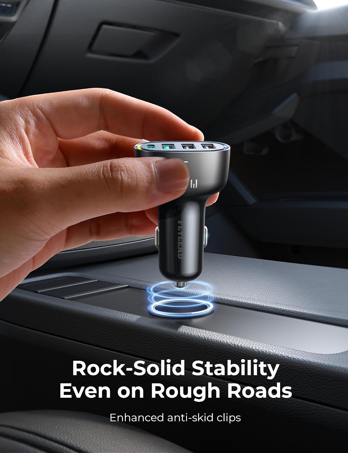 75W Car Charger USB C, 4 Port Super Fast Cigarette Lighter USB Charger, Type C 60W & QC 3.0 Multiport Car Phone Adapter Accessories for iPhone 17/16/15/14/13/12 Pro Samsung S26 Series