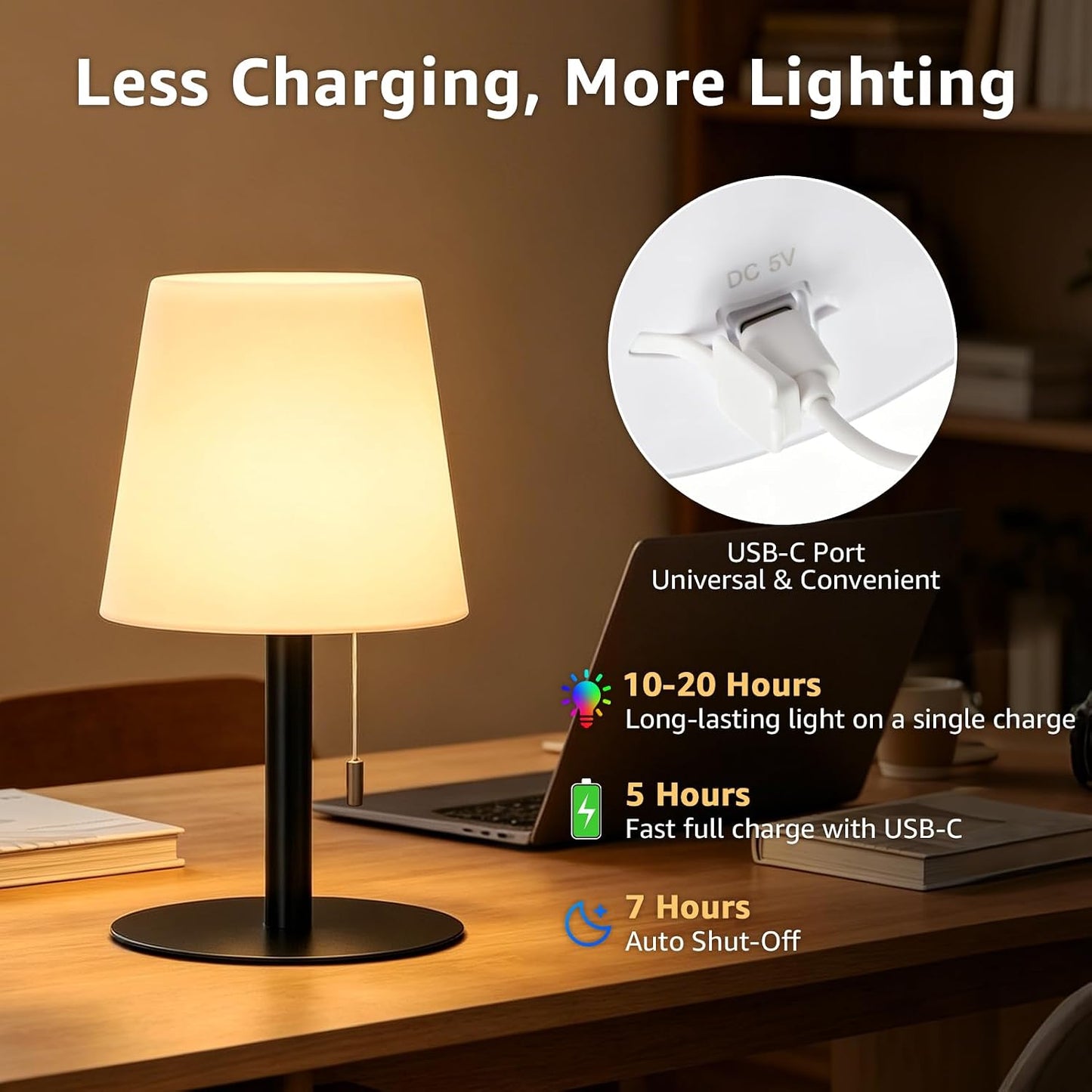 uuffoo Shower Lamp Rechargeable Cordless Light Waterproof for Bathroom Spa | Portable Battery Operated Table Lamp RGB Mood Lighting LED Night Light for Patio kitchen Camping (Black)