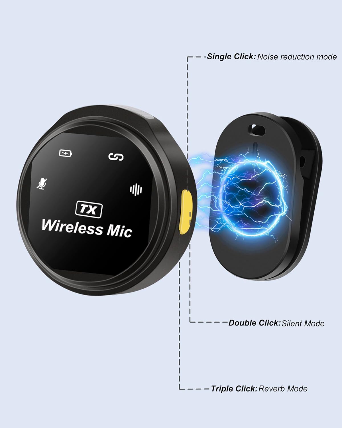 Mini Microphone for iPhone,Wireless Microphone with AI Noise Cancellation, Plug & Play, Up to 24-Hour Total Use with Charging Case, Ideal for TikTok, YouTube, Vlogging & Live Streaming