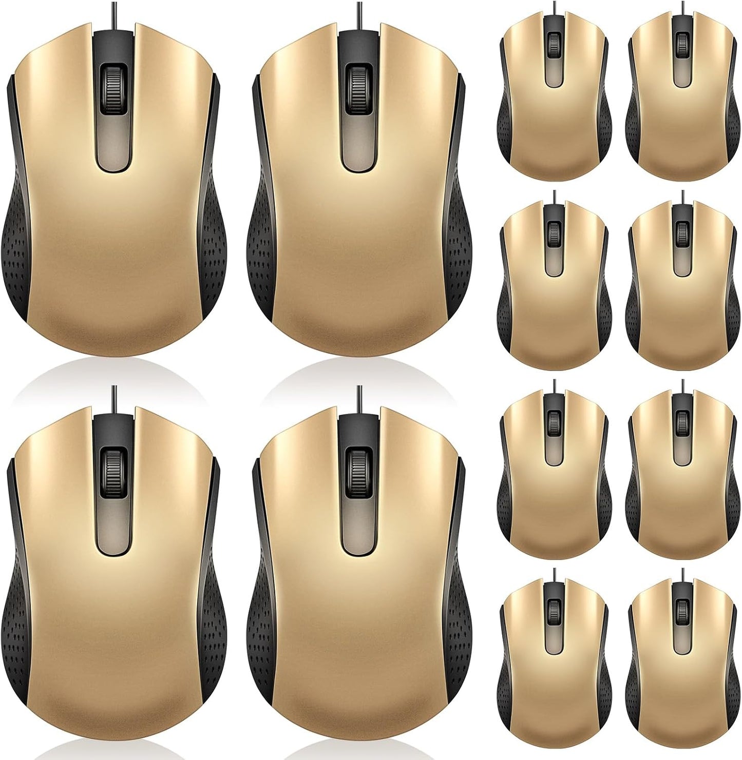 Hoteam 12 Pcs Wired Computer Mouse Bulk Cord USB Computer Mice Ergonomic Wired Mouse for Pcs, Computers, Laptops, Gaming Office Home Supplies(Black)