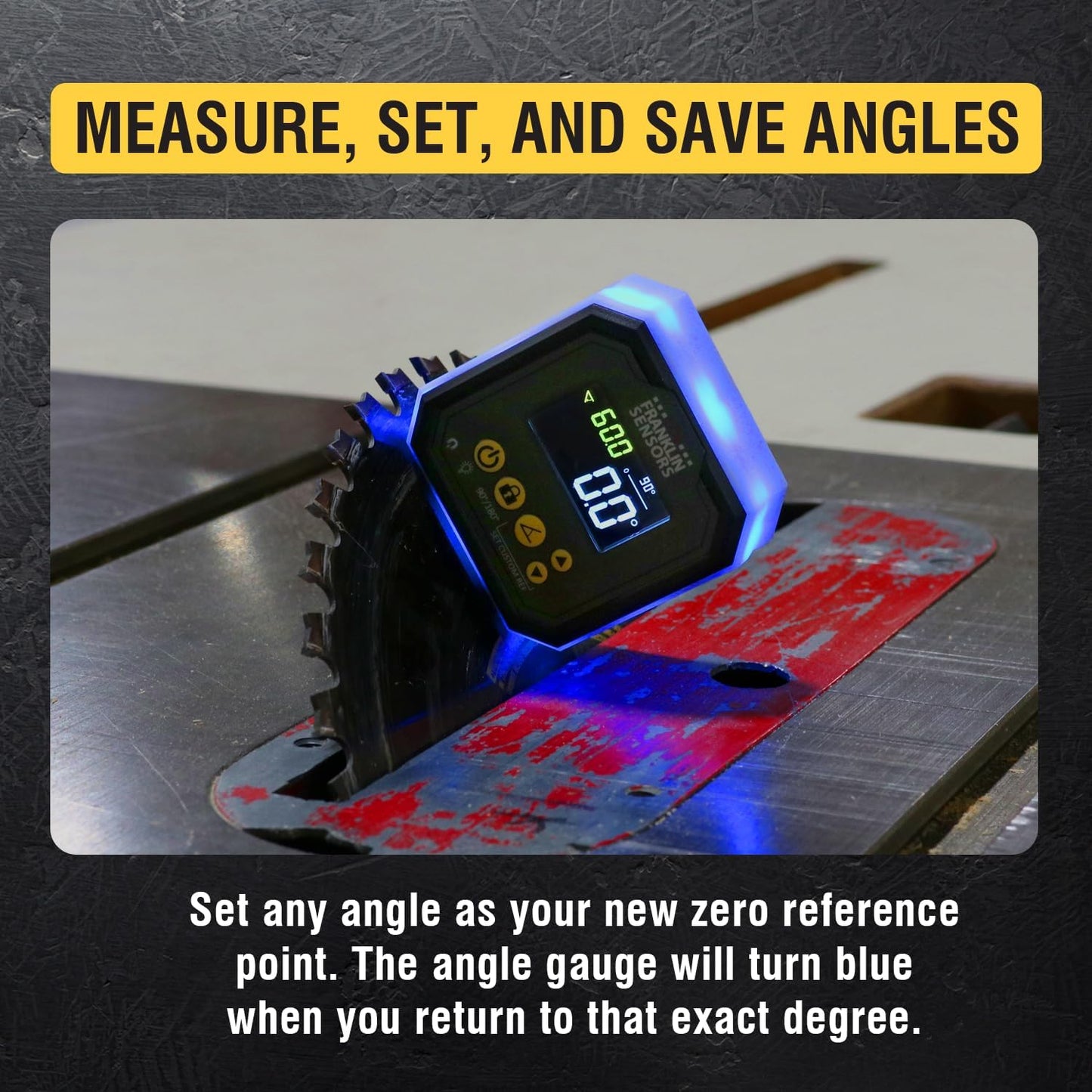 Franklin Sensors Light Cube, Digital Angle Gauge and Magnetic Level Tool | Turns Green When Level and Blue at Custom Reference Angles, Finds and Measures at 0 – 90 and 0 – 180 Degrees, Small Level