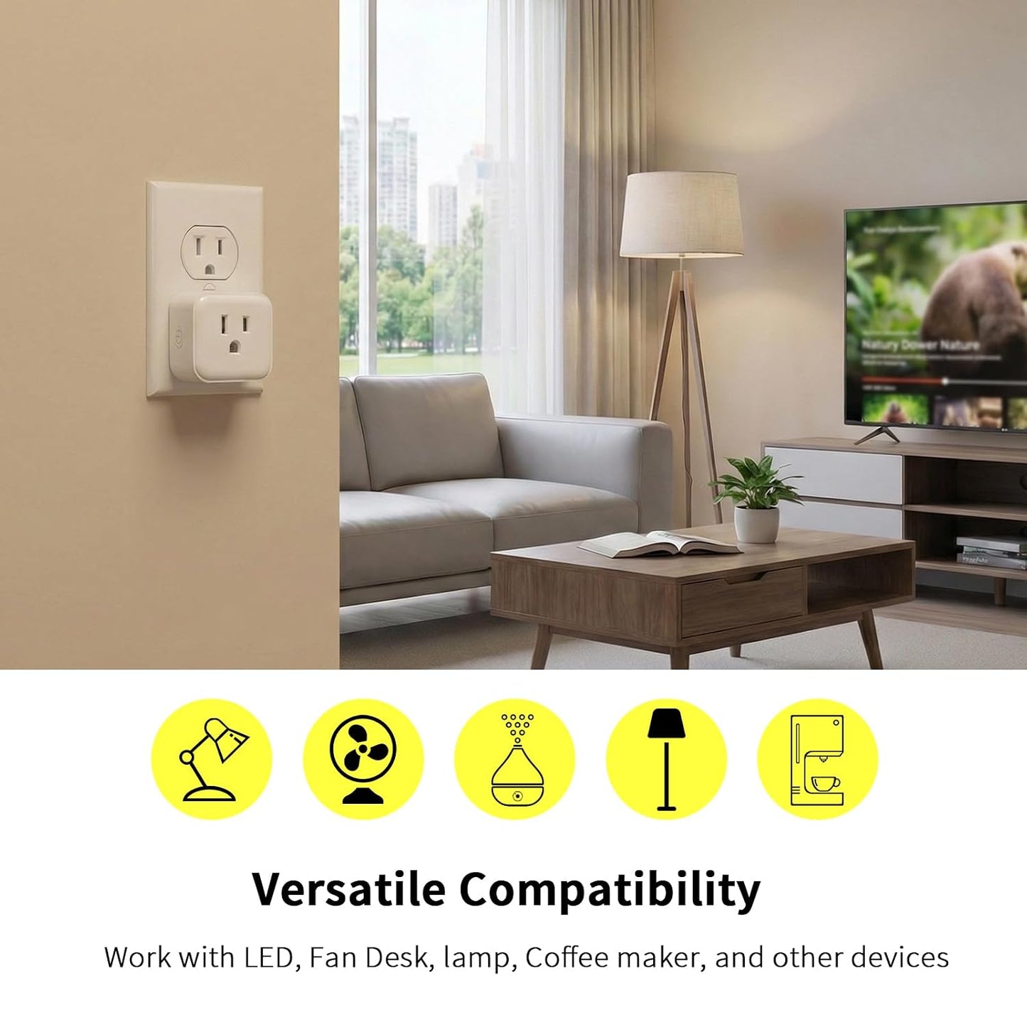 Minoston Smart Plug, 15A Mini Z-Wave 800 Series Plug-in Socket with Built-in Repeater andRange Extender, Z-Wave Hub Required, Compatible with SmartThings, Wink, FCC and ETLListed, MP21Z