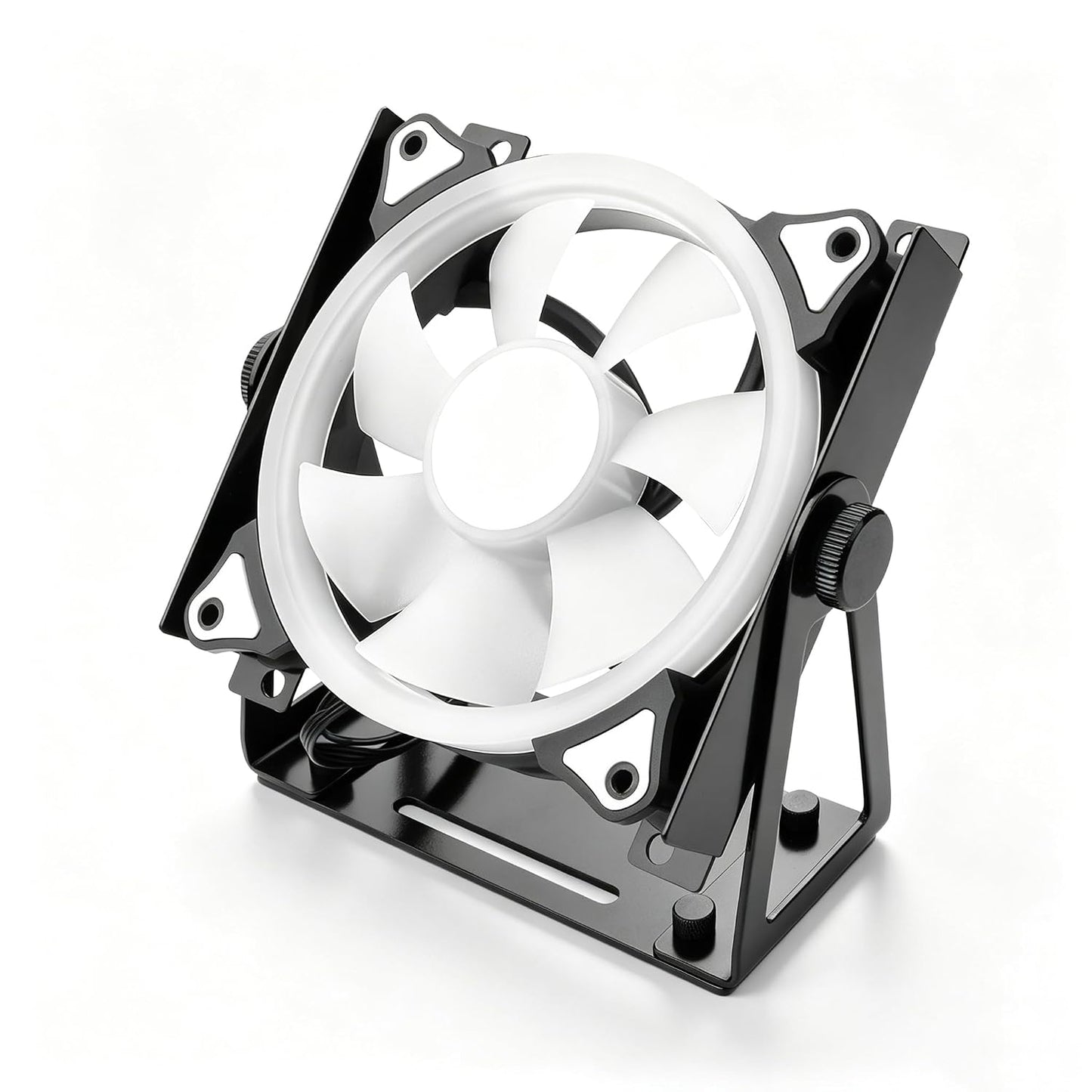 YAODHAOD Multi-Purpose Desk Fan Stand Mount for 120mm PC Computer Fans,360° Adjustable Desk Cooling Fan,Heavy-Duty Solid Metal Bracket,Flexible Airflow Direction for Laptop, Router, Modem, Electronics