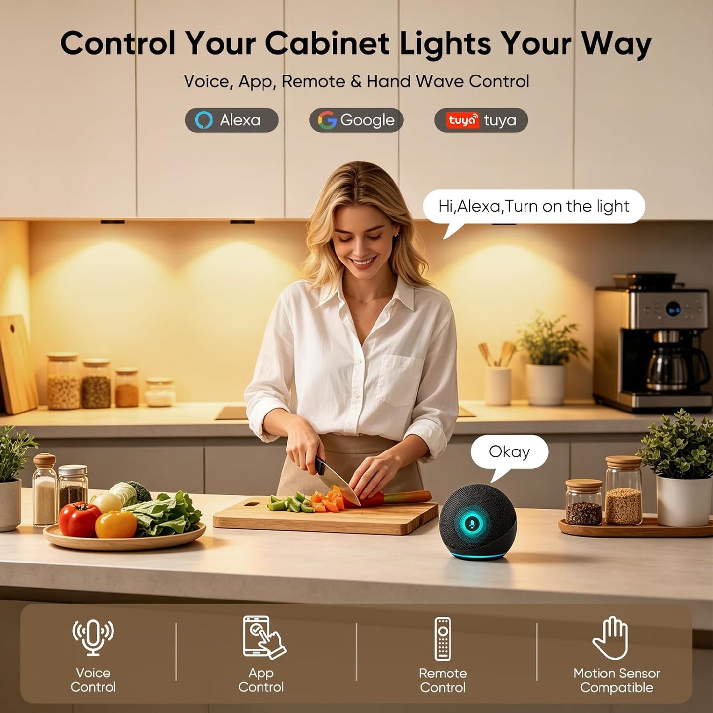 VST Smart Puck Lights, 10 Pack, 3000K-6000K Dimmable Under Cabinet&Shelf Lighting, Compatible with Alexa&Google Home, App&Remote Control, 12V 2W, Recessed/Surface Mount, Black for Kitchen Display Case
