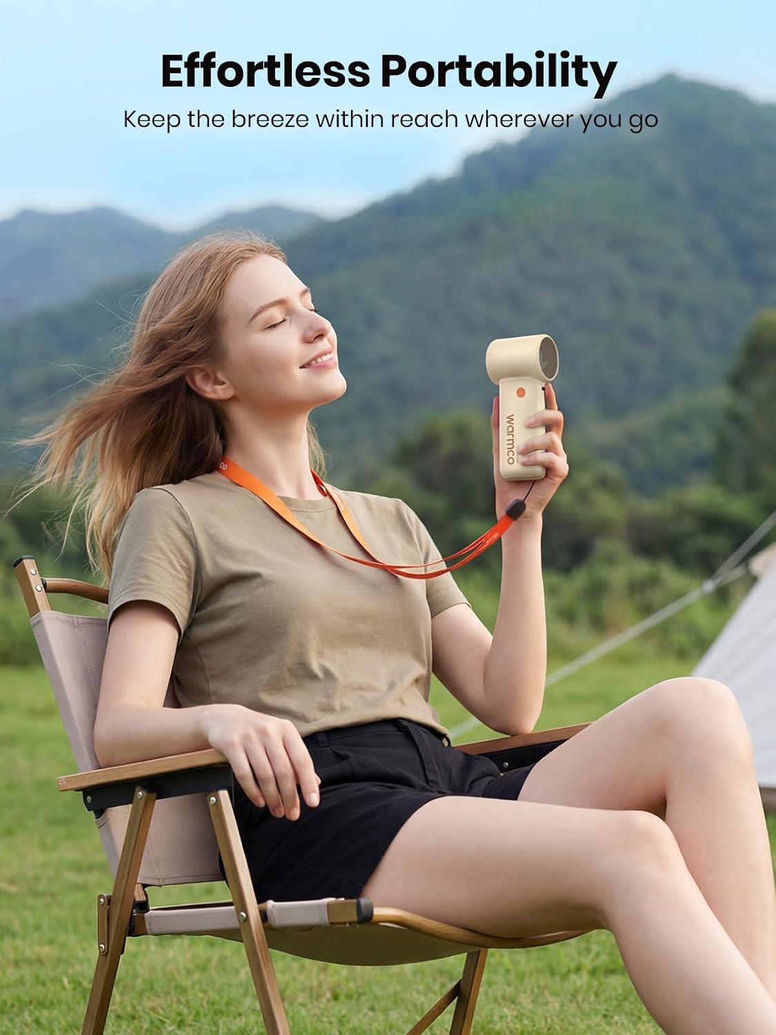 Warmco 10000mAh Portable Handheld Fan, [36H Long Runtime] USB Rechargeable Personal Mini Turbo Fan With 5 Speeds & LED Display for Travel Outdoor, Gift for Men and Women
