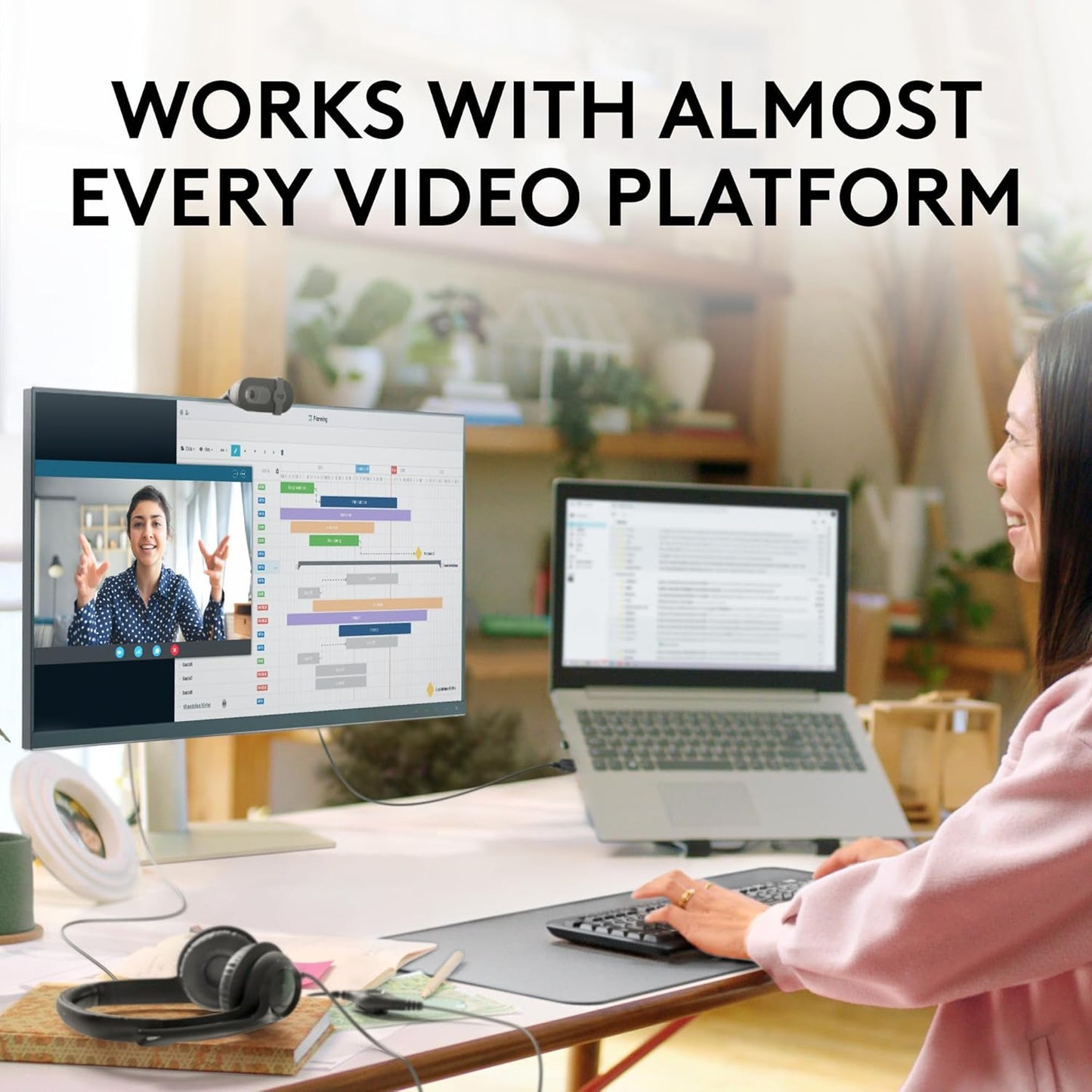 Logitech Brio 101 Full HD 1080p Webcam for Streaming and Meetings - Black | 1080p with auto-light correction, built-in mic, privacy shutter, USB-A, compatible with Teams, Google Meet, Zoom and more
