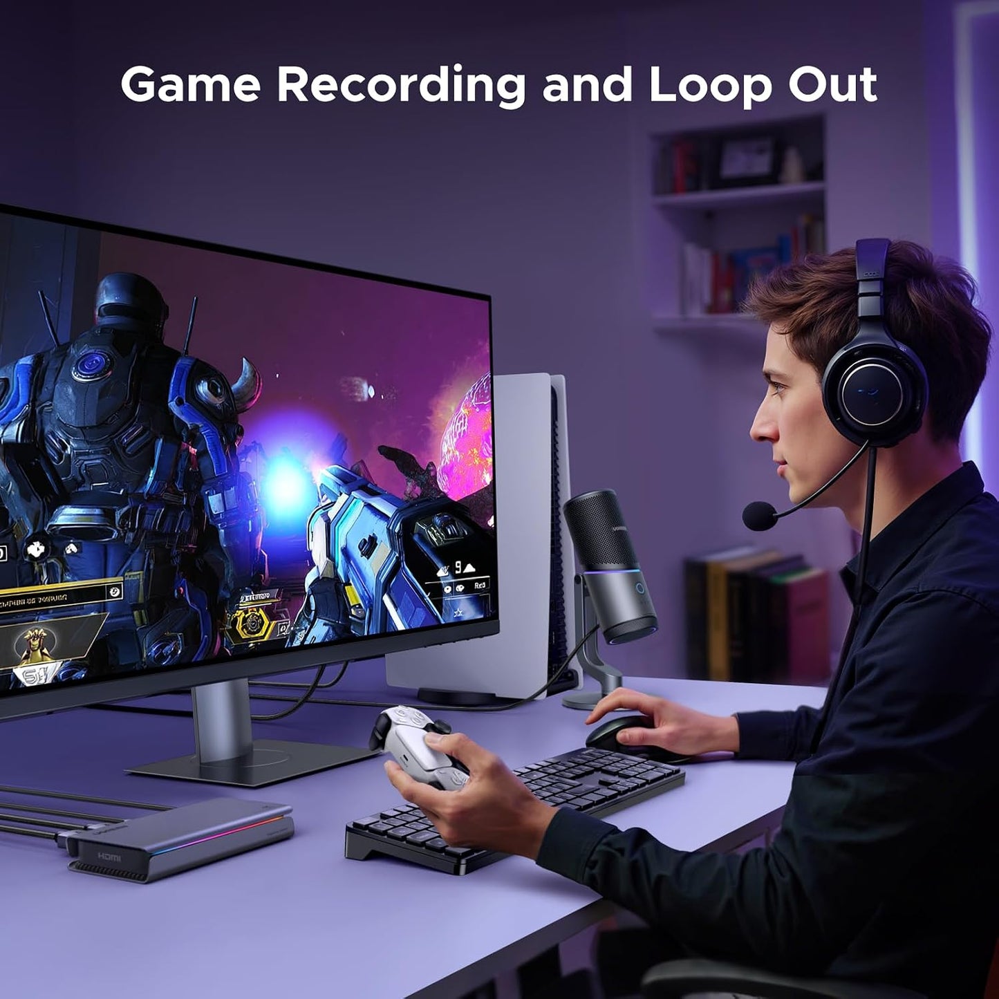 UGREEN 4K 144Hz Video Capture Card HDMI to USB 3.2 Gen 2 Game Recording | Mic and HDMI 2.1 Loop-Out, with Low Latency for Streaming Compatible with Switch 2/Xbox/PS4/PS5/PC/Camera/Mac/OBS/XSplit