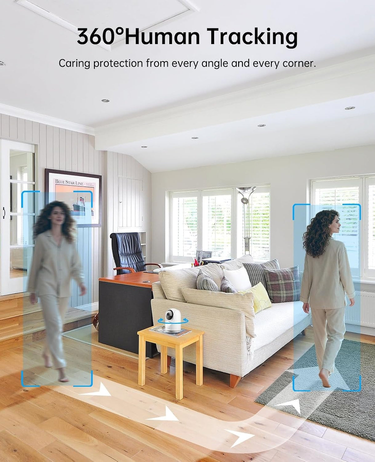 5MP Indoor Security WiFi Camera, with Smart Night Light, 2.4/5GHz