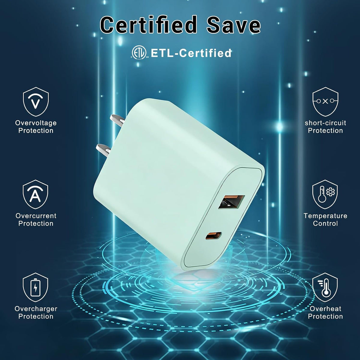iPhone 18 17 16 15 Charger Fast Charging Type C USB C Chargers Green