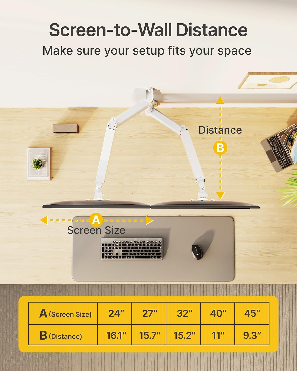 monTEK Vertical Dual Monitor Wall Mount for 17-35" Screens, 35.2 Lbs Each