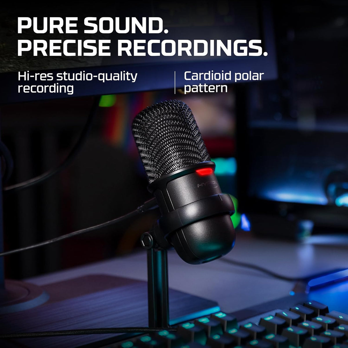 HyperX SoloCast – USB Condenser Gaming Microphone, for PC, PS4, PS5 and Mac, Tap-to-Mute Sensor, Cardioid Polar Pattern, great for Streaming, Podcasts, Twitch, YouTube, Discord,Black