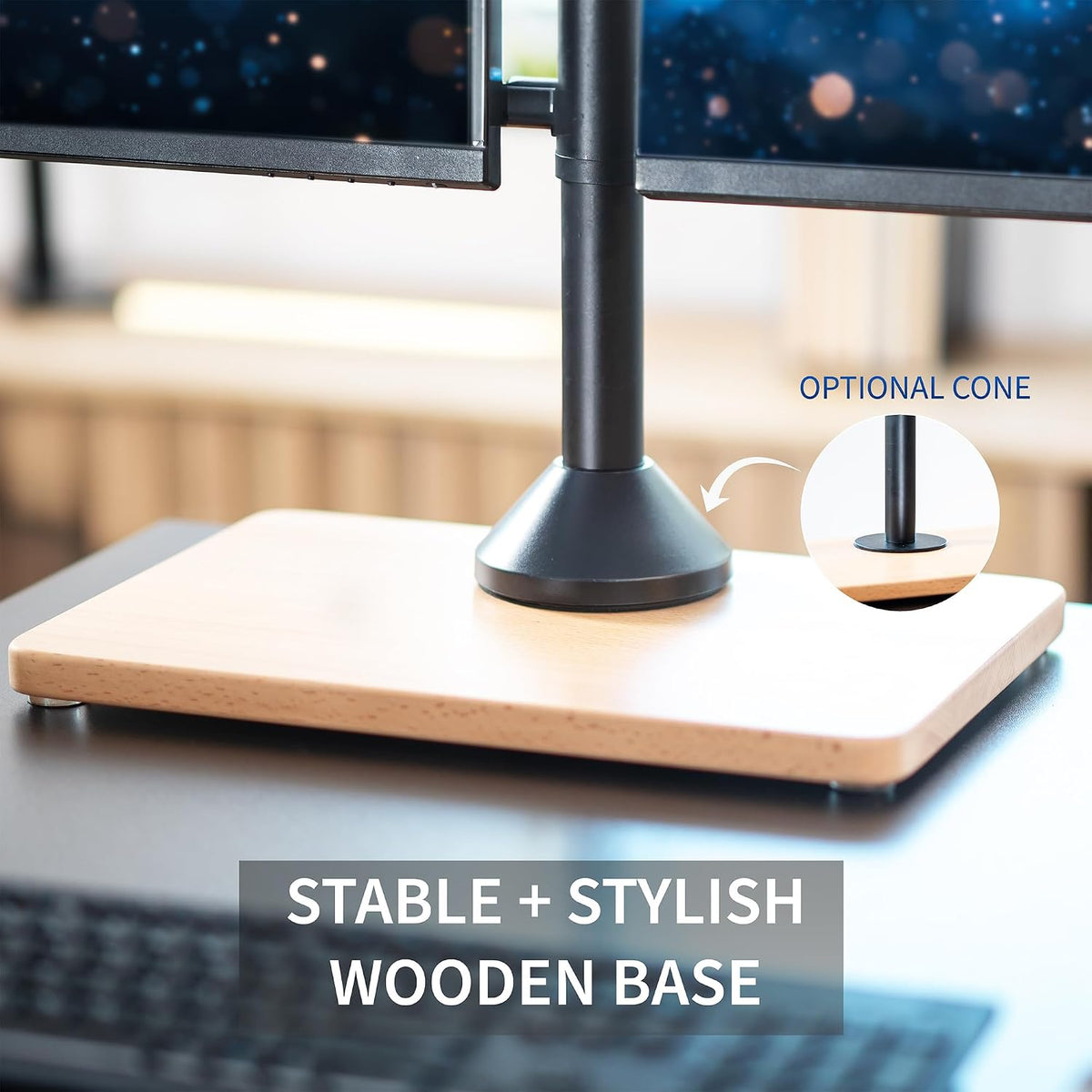VIVO Dual Monitor Desk Stand for 13 to 32 inch Screens, STAND-V002FD-B