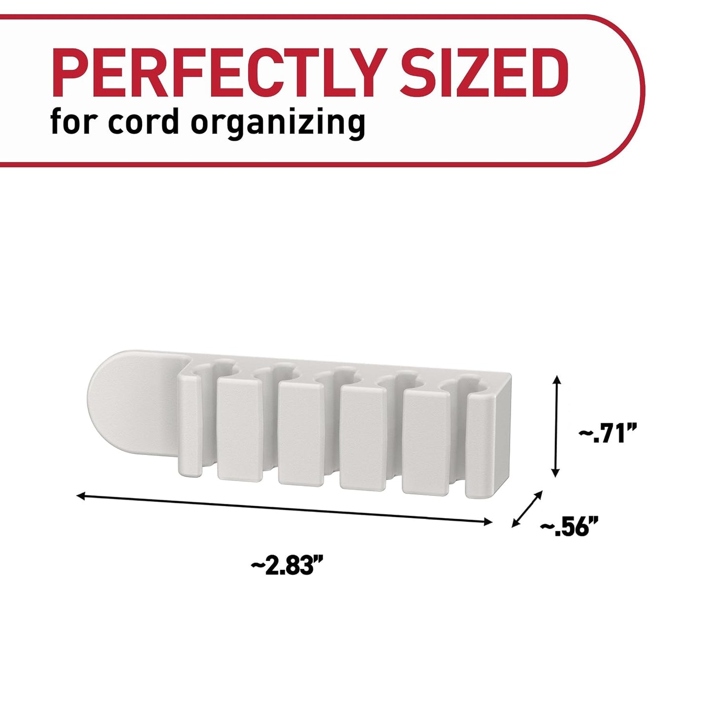 Command 5-Cord Clip Organizer, 4 Clips and 8 Medium Strips, White, 1 Clip Holds up to 5 Charding Cords, Great for Damage-Free Electronics Organization Under Desk or Wall Mount
