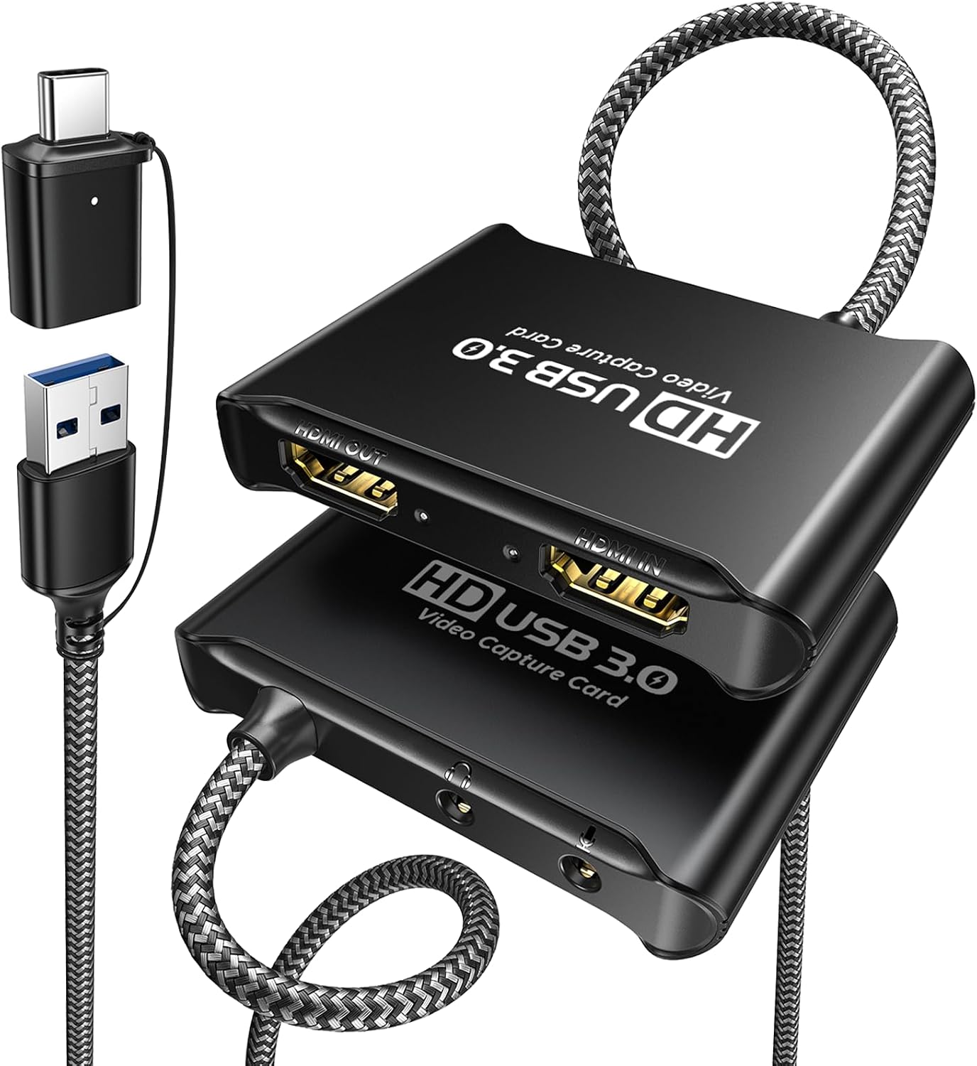 ByteWave USB 3.0 HDMI Video Capture Card, 4K Passthrough, HD 1080P60 Output | Metalshell, Plug & Play, HDMI to USB C Audio Video Game Capture Device for Streaming, Cam Link for Switch2/PS5/Xbox/PC/OBS