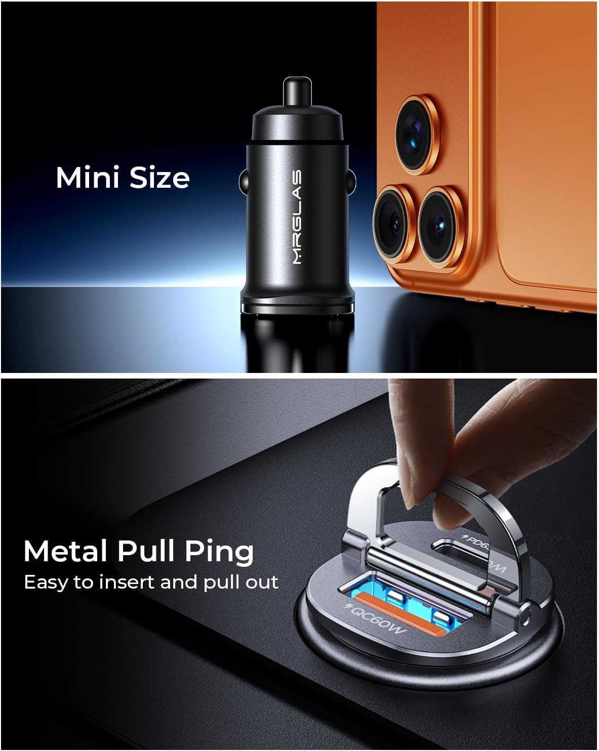 【Upgraded】 125W Car Charger USB C Fast Charge for iPhone 18 Pro Max