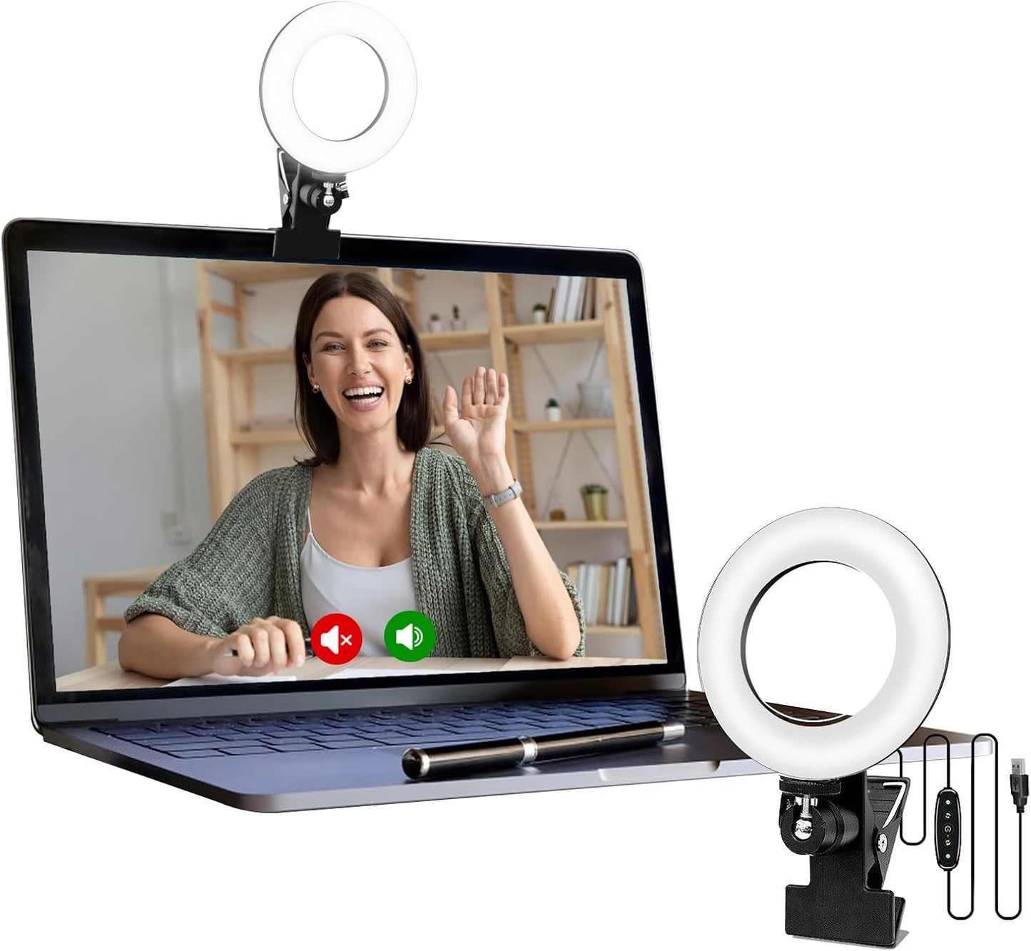 Video Conference Lighting Kit, Ring Light for Monitor Clip On | for Remote Working, Distance Learning,Zoom Calls, Self Broadcasting and Live Streaming, Computer Laptop Video Conferencing