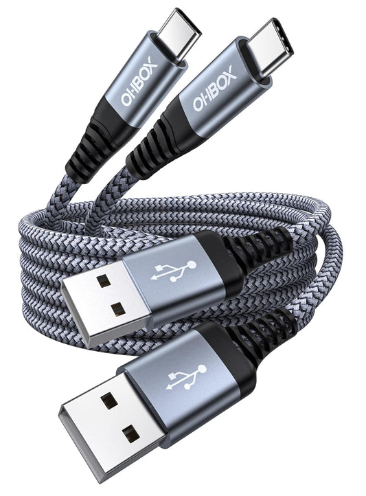 USB to USB C Cable 60W Fast Charging [2 Pack 6FT], USB A to USB C Cable for | CarPlay, Durable Braided USB Type C iPhone Charger USBC Cord for iPhone 17/16/15/Pro Max/Plus, Samsung Galaxy S23 and More