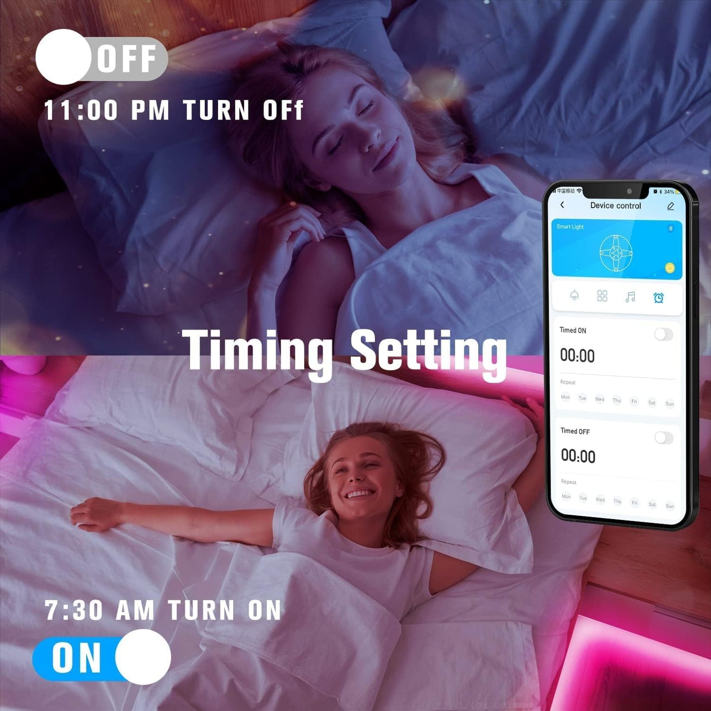DAYBETTER LED Strip Lights 200ft 2 Rolls 100ft, RGB Color Changing Light Strips with Remote & 24V Power Supply, Indoor Decor Lights for Bedroom Desk Room, Birthday Gifts for Girls Boys