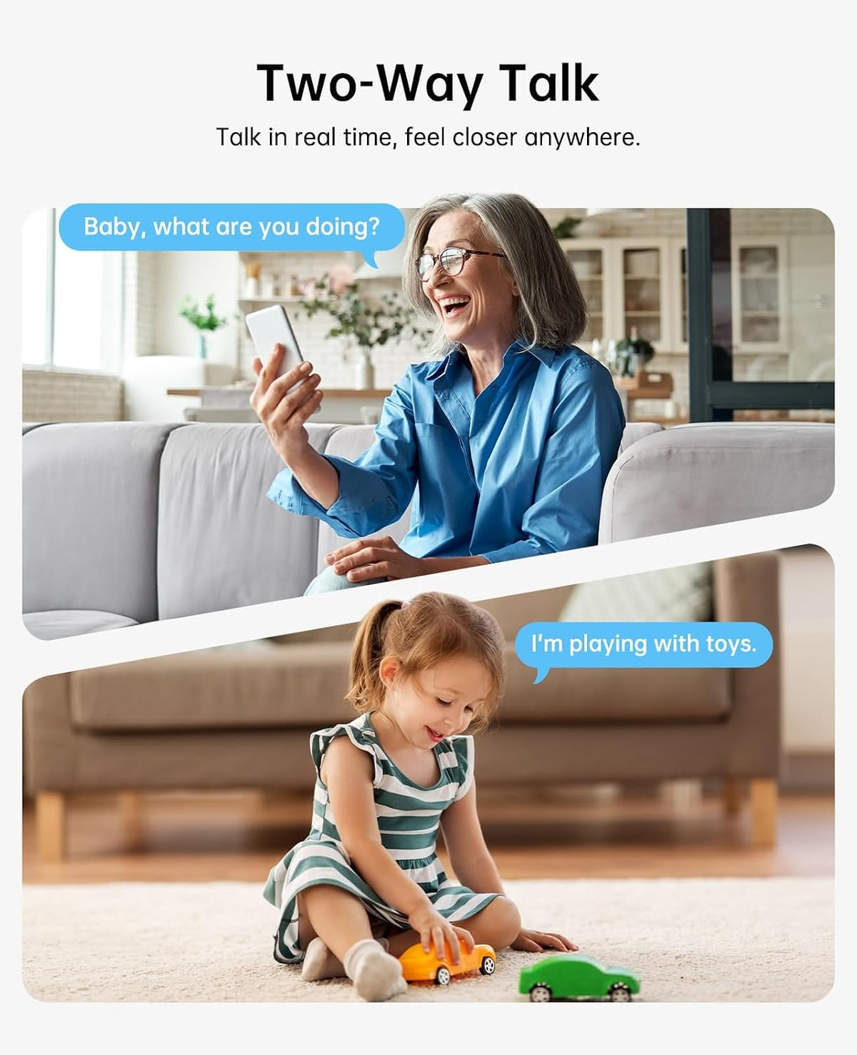 5MP Indoor Security WiFi Camera, with Smart Night Light, 2.4/5GHz