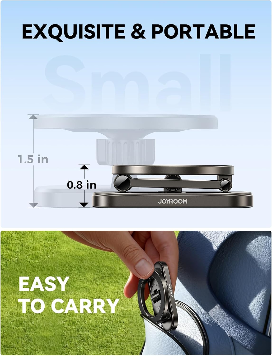 Magnetic Golf Cart Phone Holder, [Tri-Fold+All Alloy] Golf Cart Accessories | 2026 Unique Golf Gifts for Men Golfers Him Father, Compatible with MagSafe iPhone 17-12 for Club Car, EZGO, Yamaha