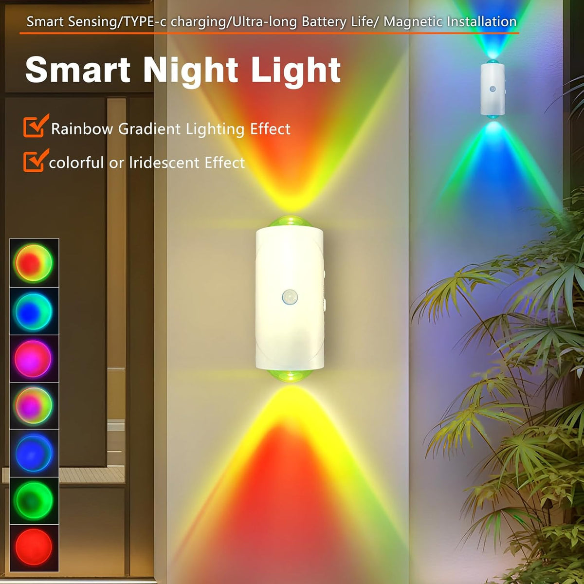 Rechargeable Motion Sensor Light, Magnetic Battery Operated Wall Sconces