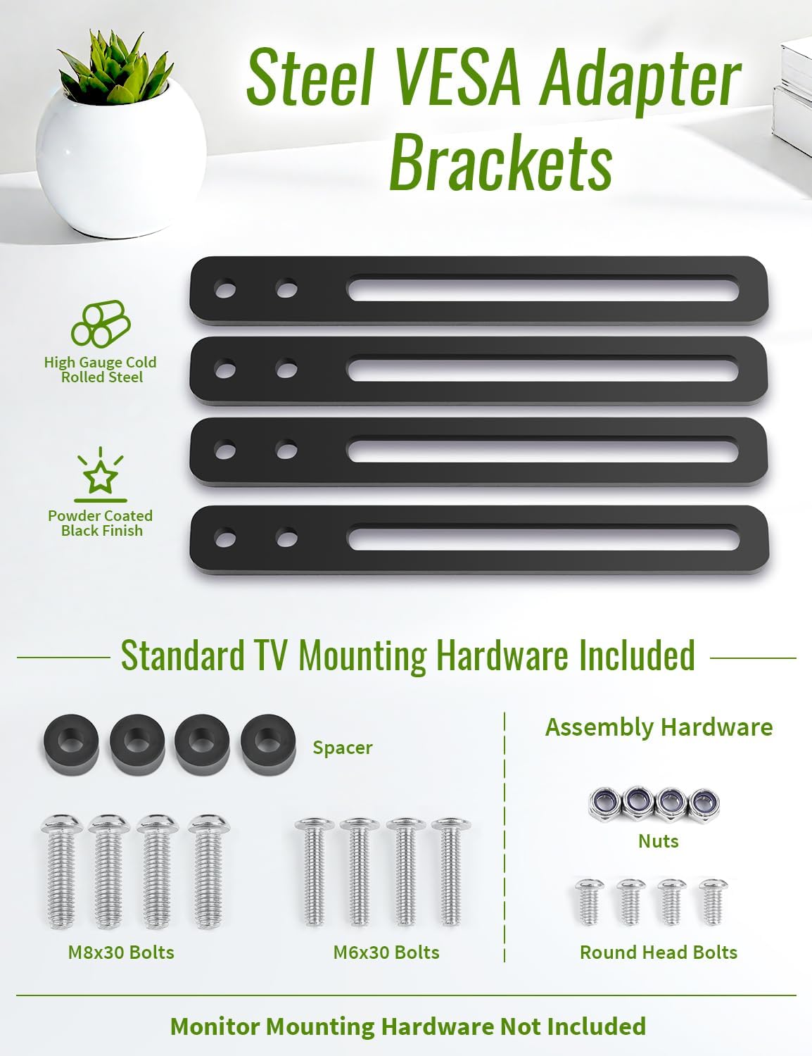 VESA Extension Mount Adapter Kit for Screens 32 to 55 inch LCD LED TV, TV Wall Mount Adapter Bracket Upgrade Mounting Holes up to 400x400mm,Hardware Included