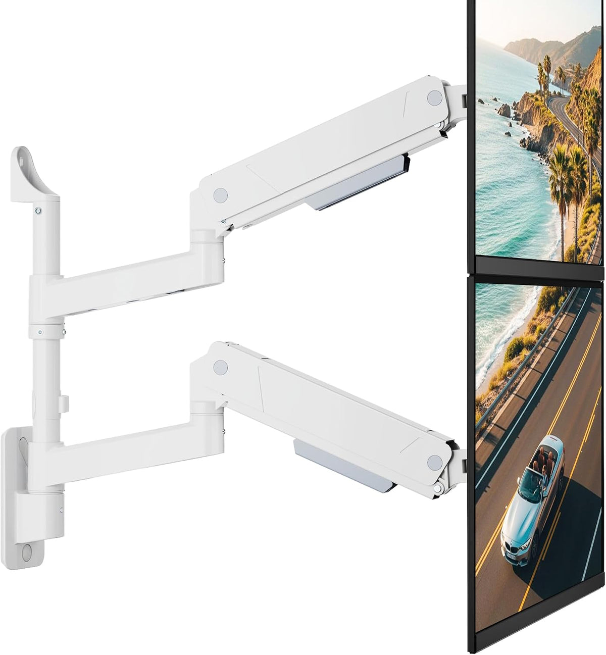 monTEK Vertical Dual Monitor Wall Mount for 17-35" Screens, 35.2 Lbs Each