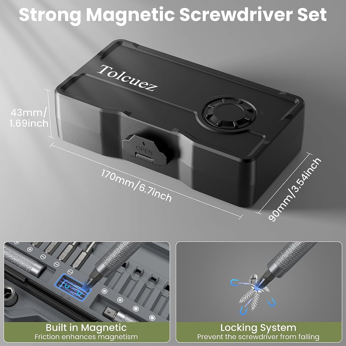 69 in 1 Magnetic Screwdriver Set with 4 Handles, Ratcheting Screwdriver Set, S2 Steel Bits, Precision & T-Handle, Multi Bit Tool Kit for Home, Auto, Repair, Furniture