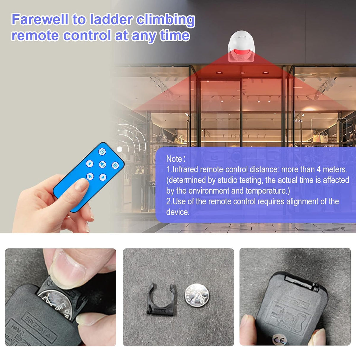Motion Sensor Alarm with 17 Chimes 3 Alarm Modes 4 Volume Levels Wireless Motion Detector Alarm with Remote 110dB Home Security Alarm (2 Motion Detector, 2 Remote Control)