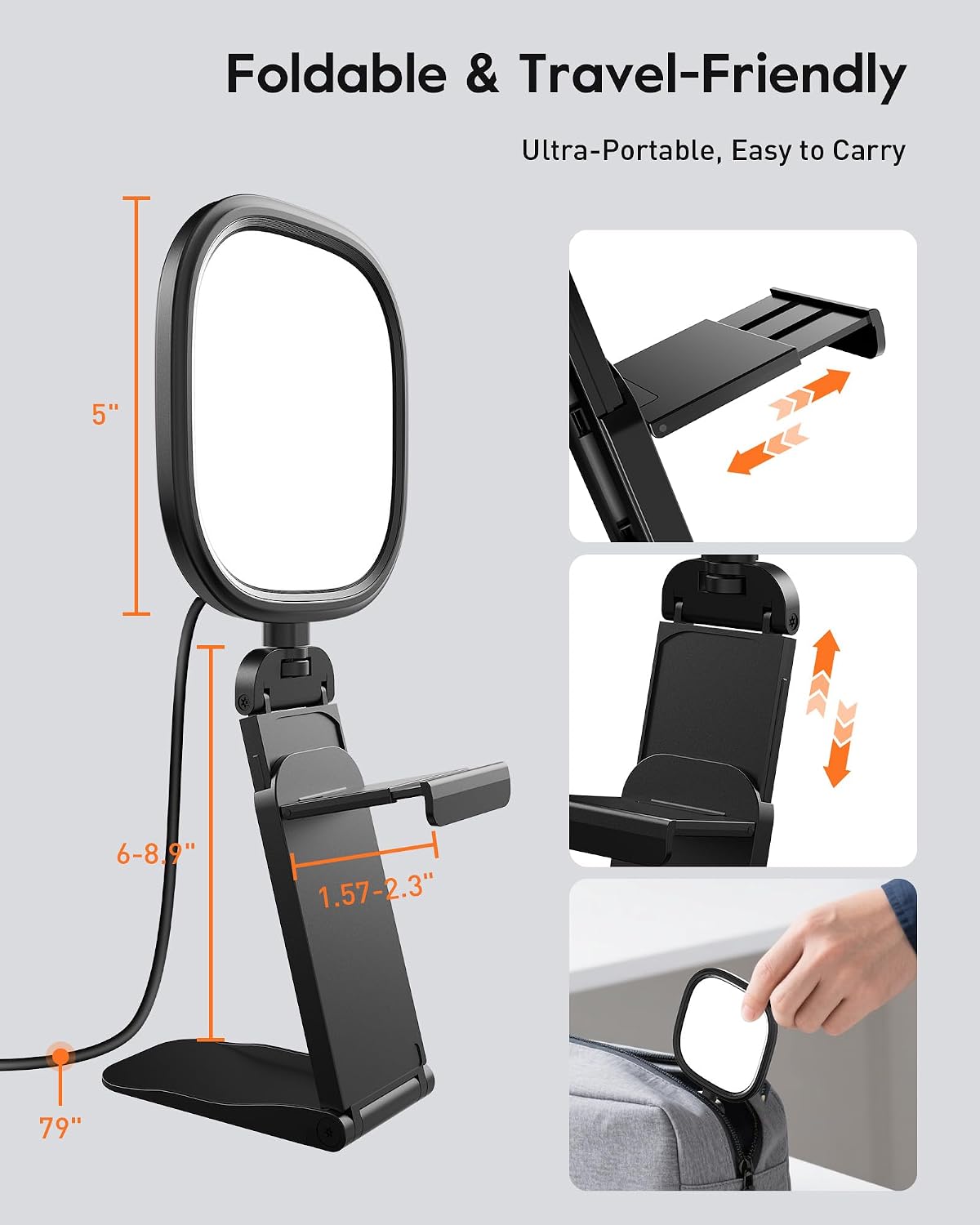 LitONES Webcam Ring Light for Laptop, Monitor & Desk - Screen-Safe Clip | Eye-Caring Diffused LED Light with Adjustable Monitor Mount, CRI 97.8+, 50 Lighting Modes for Zoom, Video Calls & Streaming