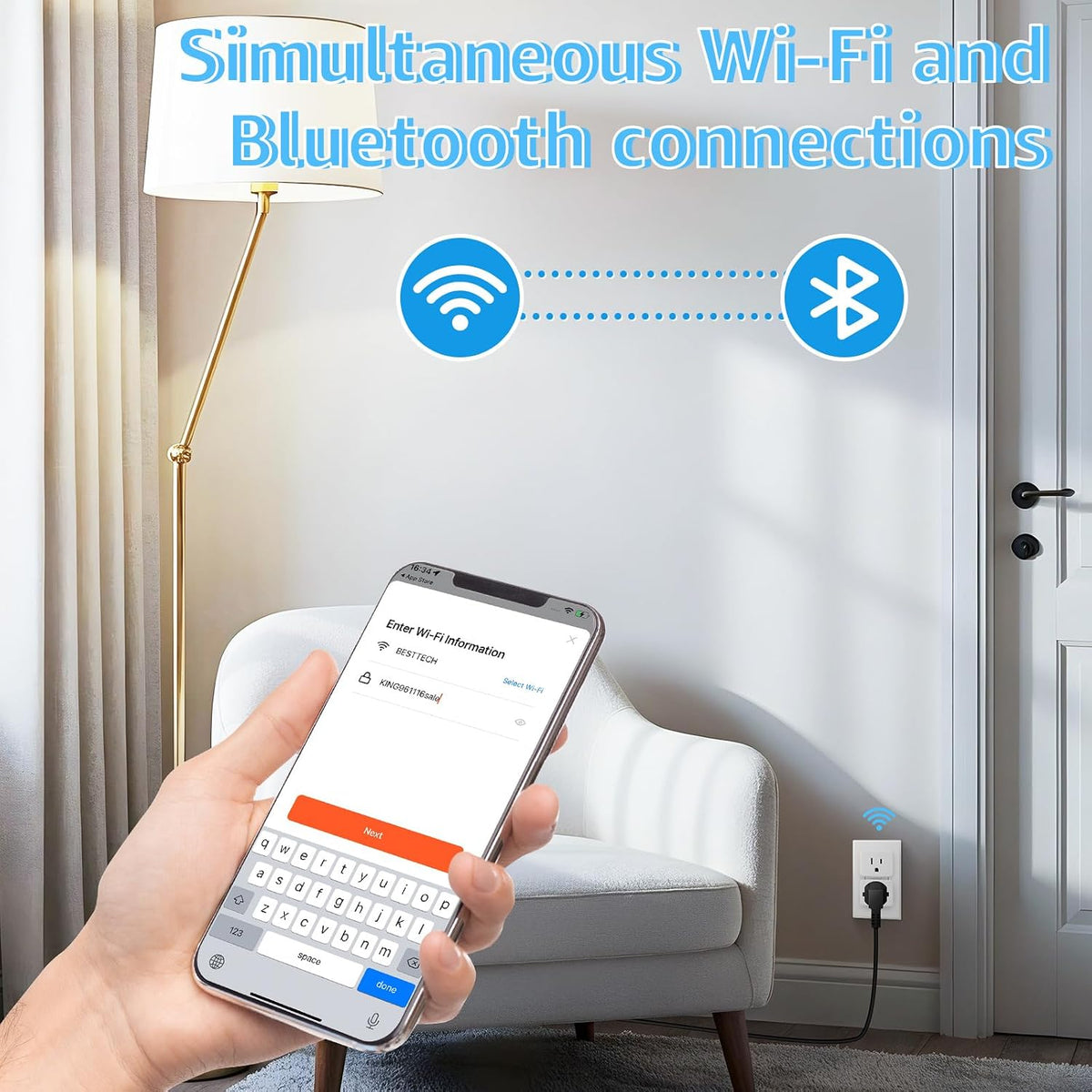 Greencycle WiFi Plug with Switch,App/Voice/Wireless Switch 3 Ways Control
