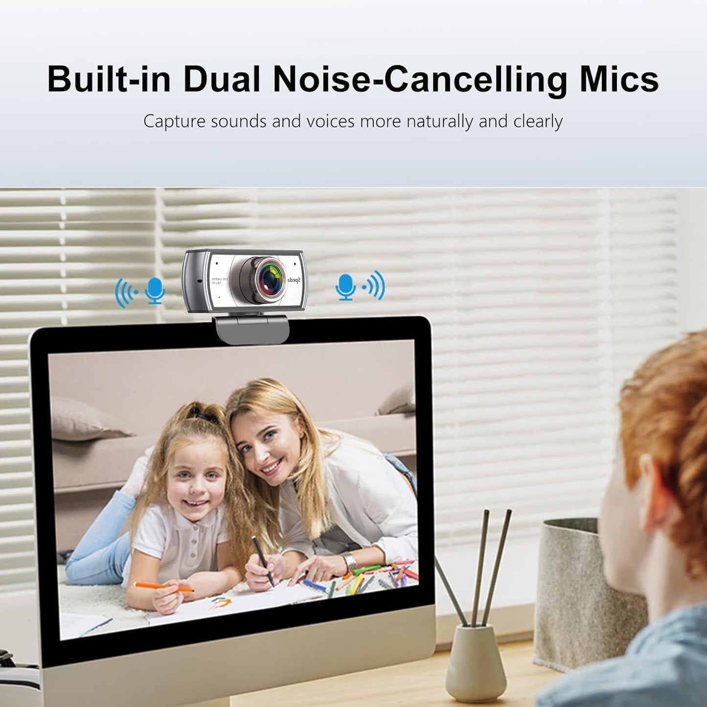 Wide Angle Webcam, 120 Degree Large View, Spedal 920 Pro Conference Camera | Full HD 1080P Video, Live Streaming Web Cam with Built-in Microphone, USB for Mac, PC, Laptop and Desktop