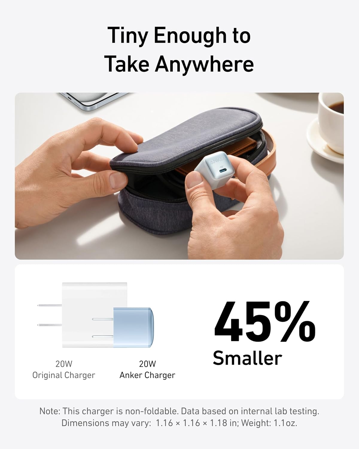 Anker USB C Charger Block 20W (Nano Pro), PIQ 3.0 Compact Fast Charger for iPhone 17/16/15/14/13 Series, Galaxy, Pixel 4/3, iPad (Cable Not Included) | For iPhone 17/16/15/14/13, Galaxy, Pixel 4/3, iPad and More Devices (Cable Not Included)