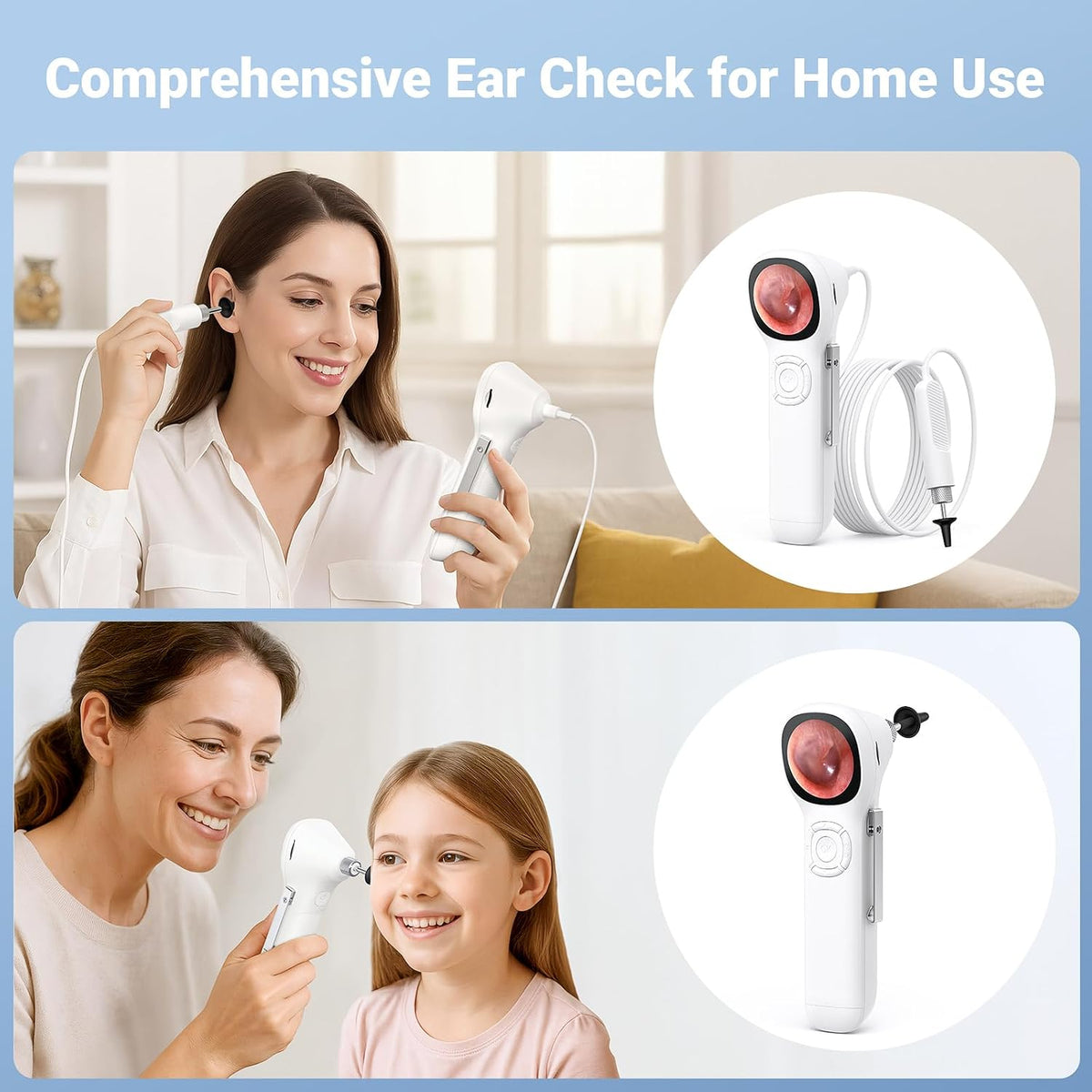 Digital Otoscope with Light, 1.45" IPS Display Ear Scope, 3.9mm Ear Camera | 8GB Card, No App Needed, Photo & Video, Ear Wax Removal Kit, Otoscope With Light for Family, Ear Camera with Extention Cable