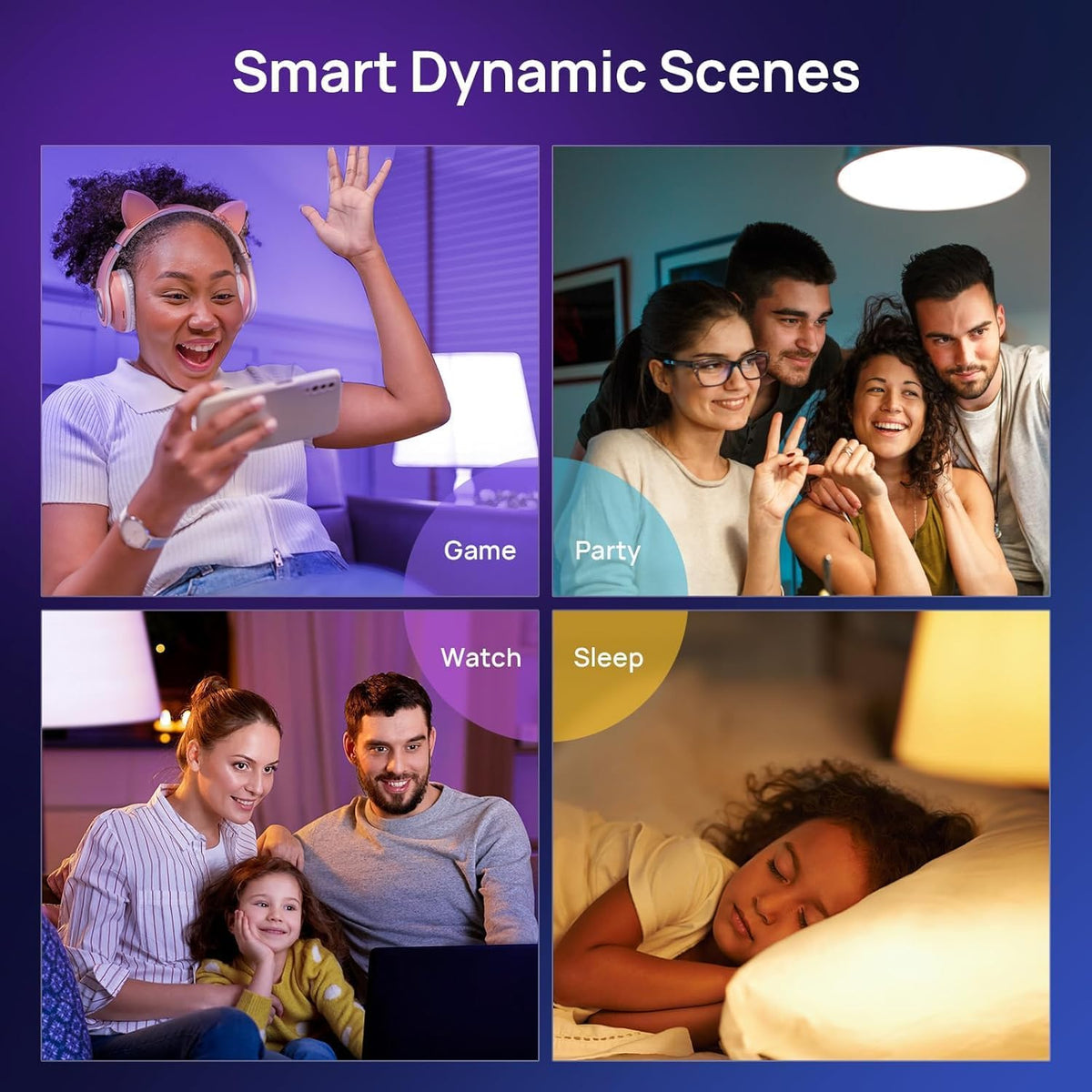 Consciot Smart Light Bulbs, A19 Google Home Color Changing Bulbs, 4-Pack