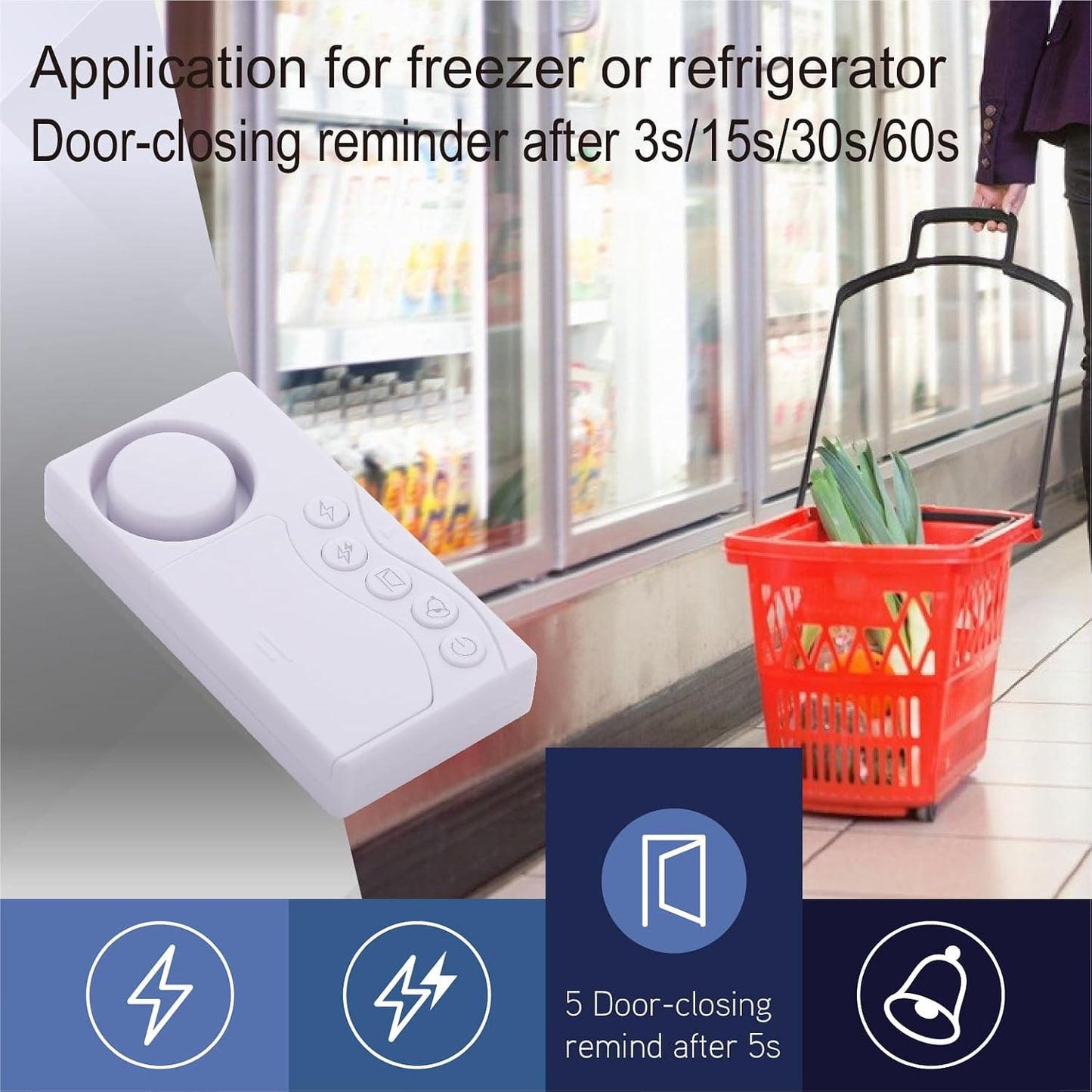 Door Alarm and Window Alarm for Home Security & Kids Safety, Door Alarms Sensor for Freezer Door, Garage Sliding Dementia Alzheimer, Fridge Alarm Door Open Alarm