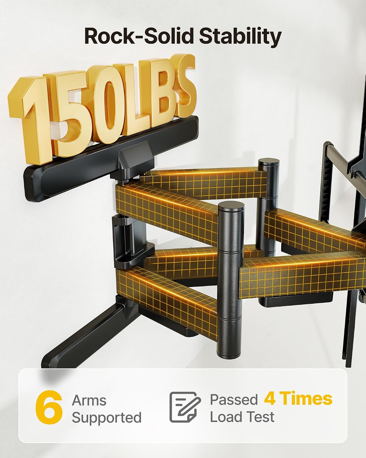 monTEK Pre-Assembled Full Motion TV Wall Mount for 43-100 Inch TVs