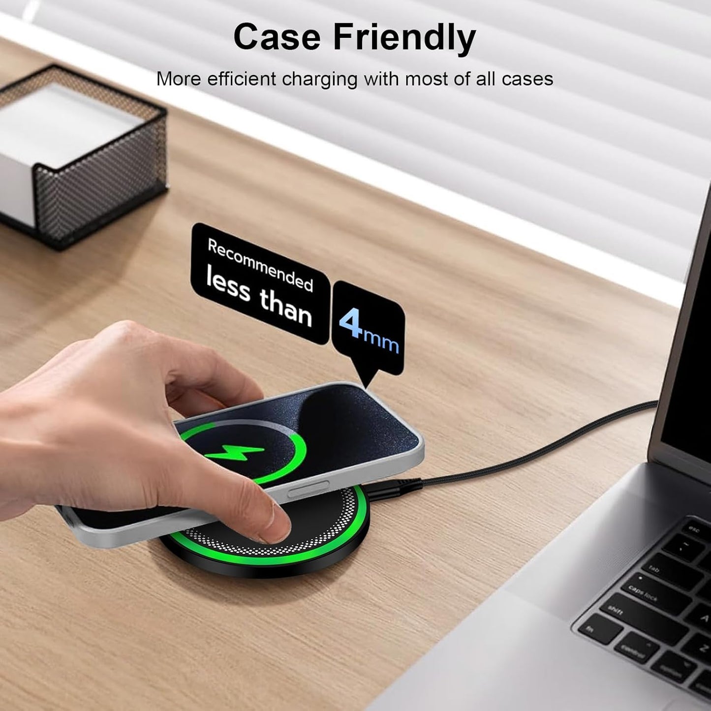 Wireless Charger Samsung Fast Charging Pad for Galaxy S26/S25 Ultra/S25 Plus/S24 FE Ultra/S23/S22/S21/Z Flip Fold 6,15W Wireless Phone Charger Android Charging Mat Station for Google Pixel 9a 9 Pro XL