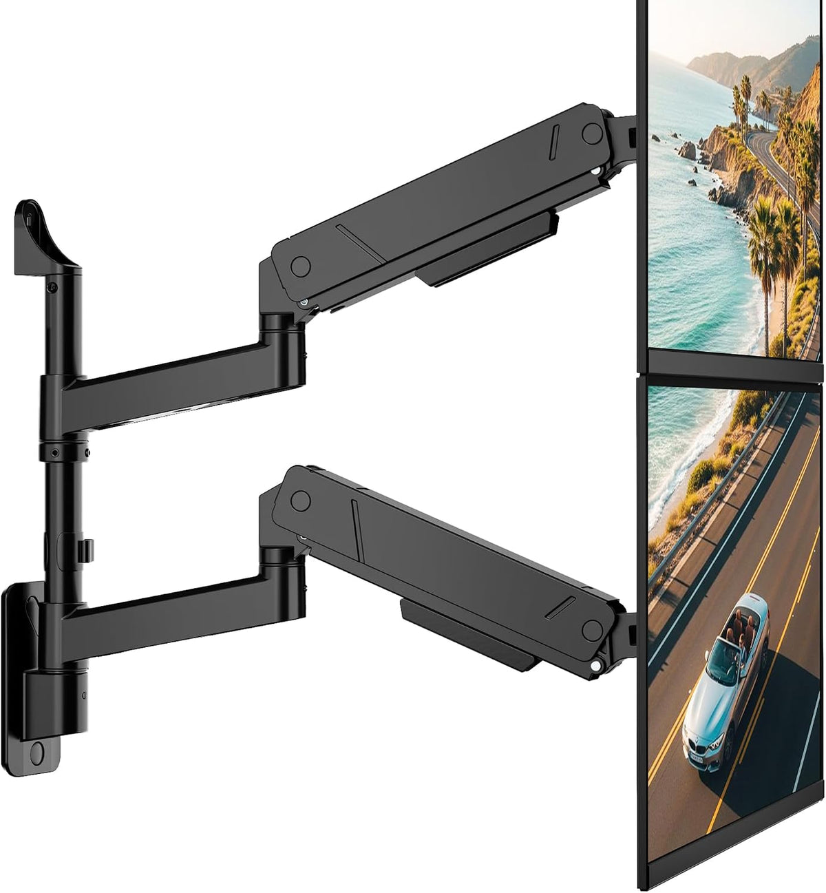 monTEK Vertical Dual Monitor Wall Mount for 17-35" Screens, 35.2 Lbs Each