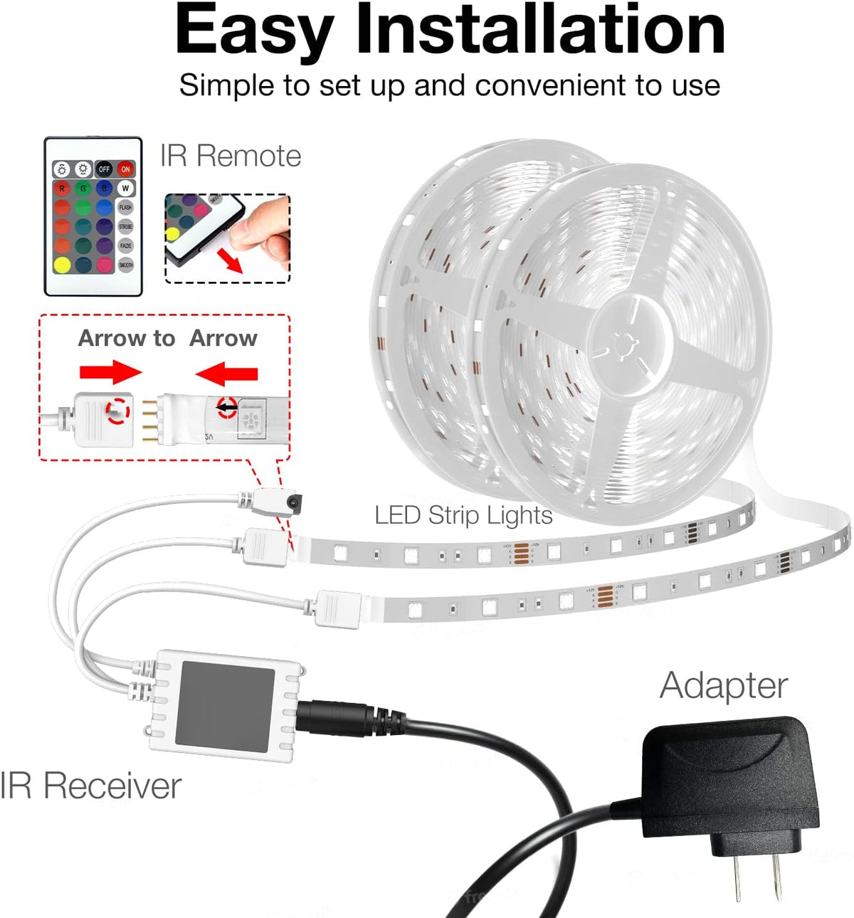 DAYBETTER Smart WiFi Led Lights 100ft, Tuya App Controlled Led Strip Lights, Work with Alexa and Google Assistant, Timer Schedule, Color Changing Led Lights for Bedroom Party Kitchen