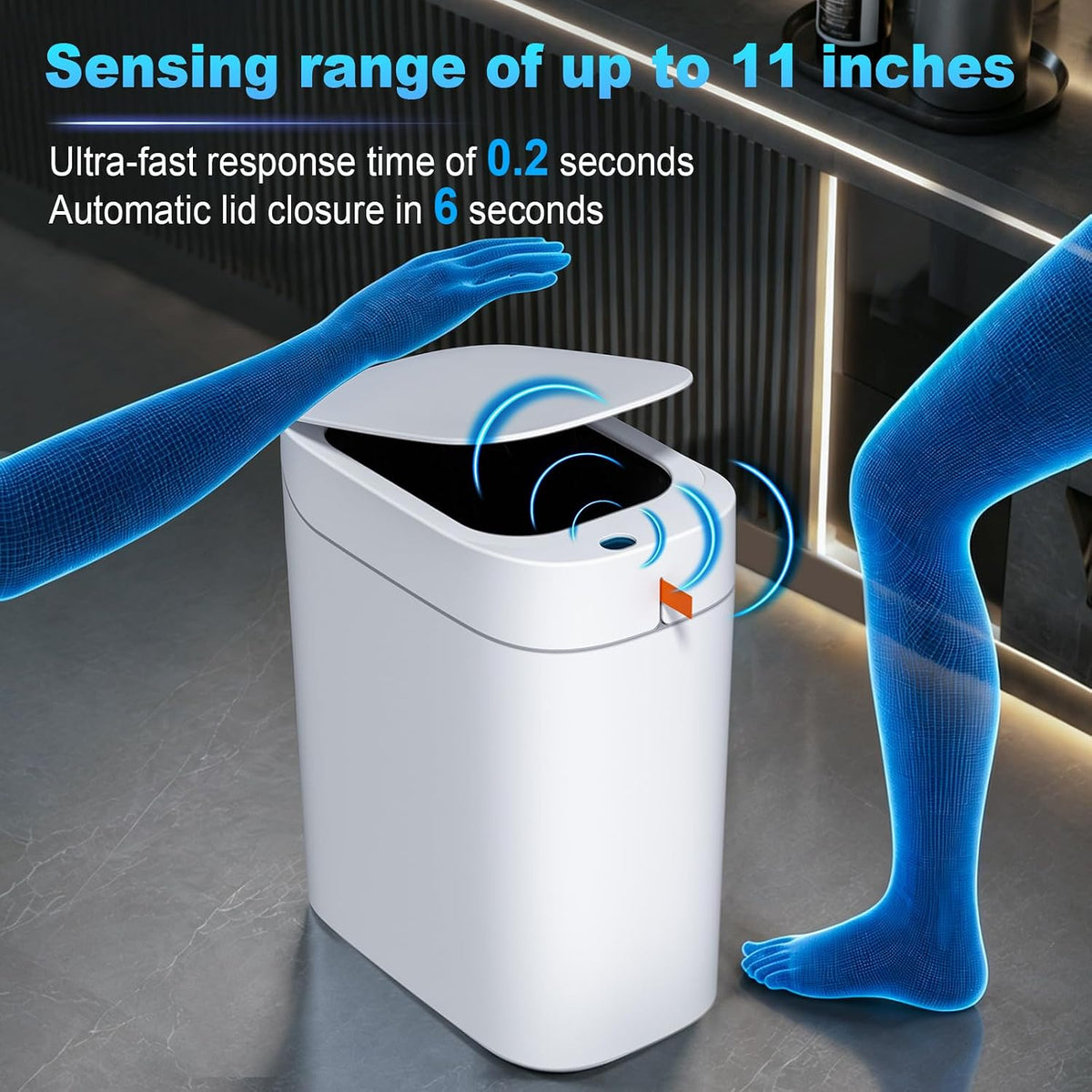 MOPUP Bathroom Trash Can,Includes 180 Drawstring Trash Bags.