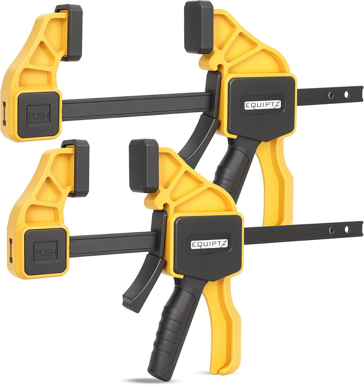 EQUIPTZ 6 inch Bar Clamps for Woodworking – 4 Pack Quick Grip Clamps Set with 150 lbs Force – Wood Clamps for Gluing, Carpentry, DIY, and Metalworking (6 inch Size, 4 Pack)