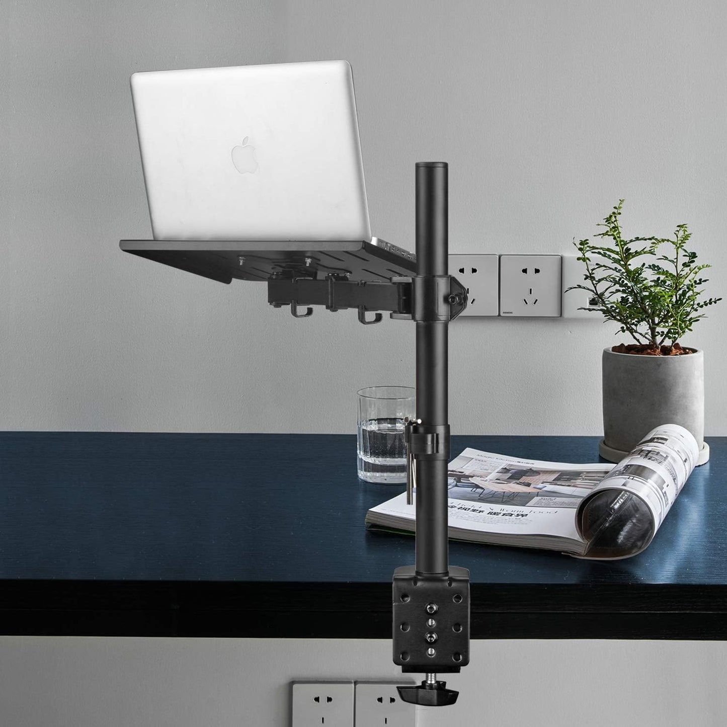 suptek Laptop Notebook Desk Mount Stand, Adjustable Single Monitor Laptop Arm Mount with Ventilated Tray,up to 17 inch,Holds up to 22 lbs