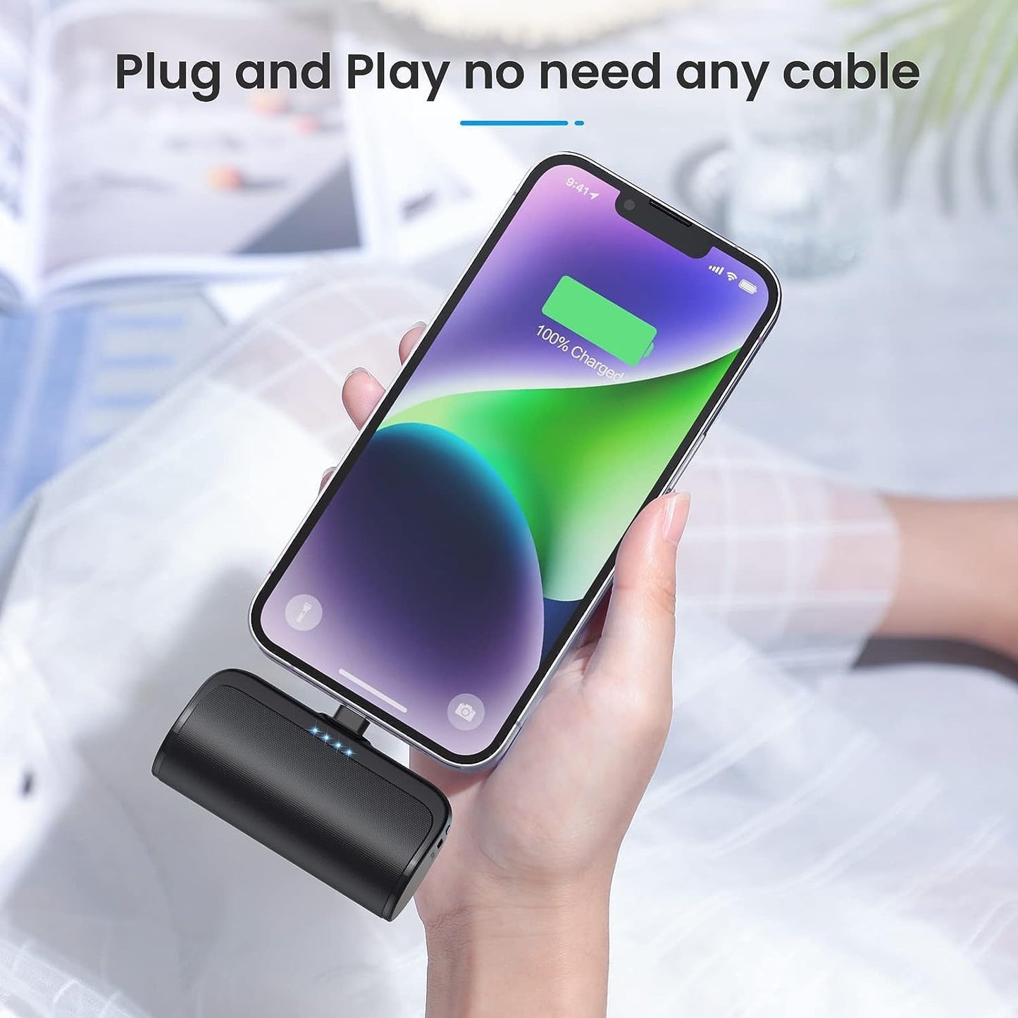 [2 Pack]Mini Portable Charger for iPhone 5200mAh,20W PD Fast Charging Power Bank for iPhone, Ultra-Compact Battery Pack Travel Portable Phone Charger Compatible with iPhone 14 13 12 11 X 8 7 6 Series