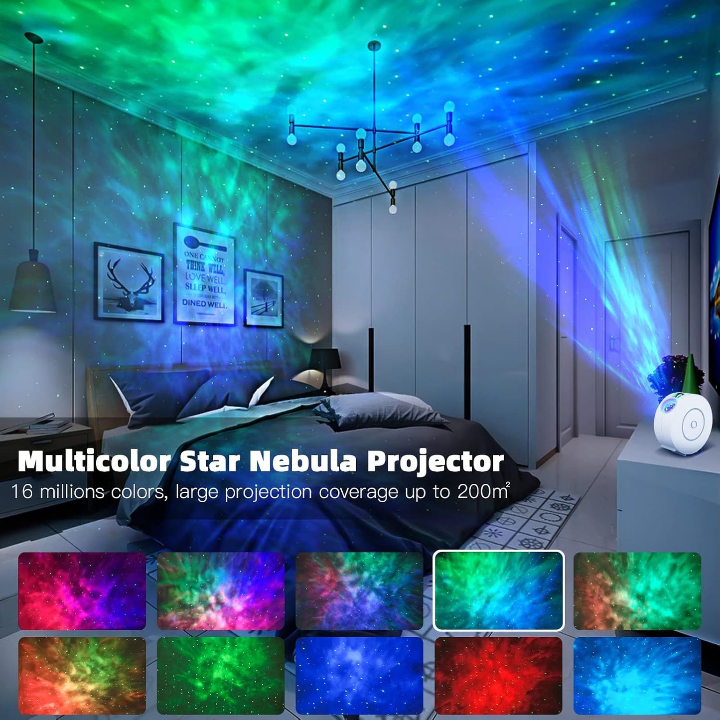 Galaxy Projector for Bedroom,Star Projector Galaxy Light,Northern Lights Projector,Ceiling Starlight Projector,Nebula Lamp,Smart APP&Voice Control,Aurora LED Night Light Projector for Kids Room White