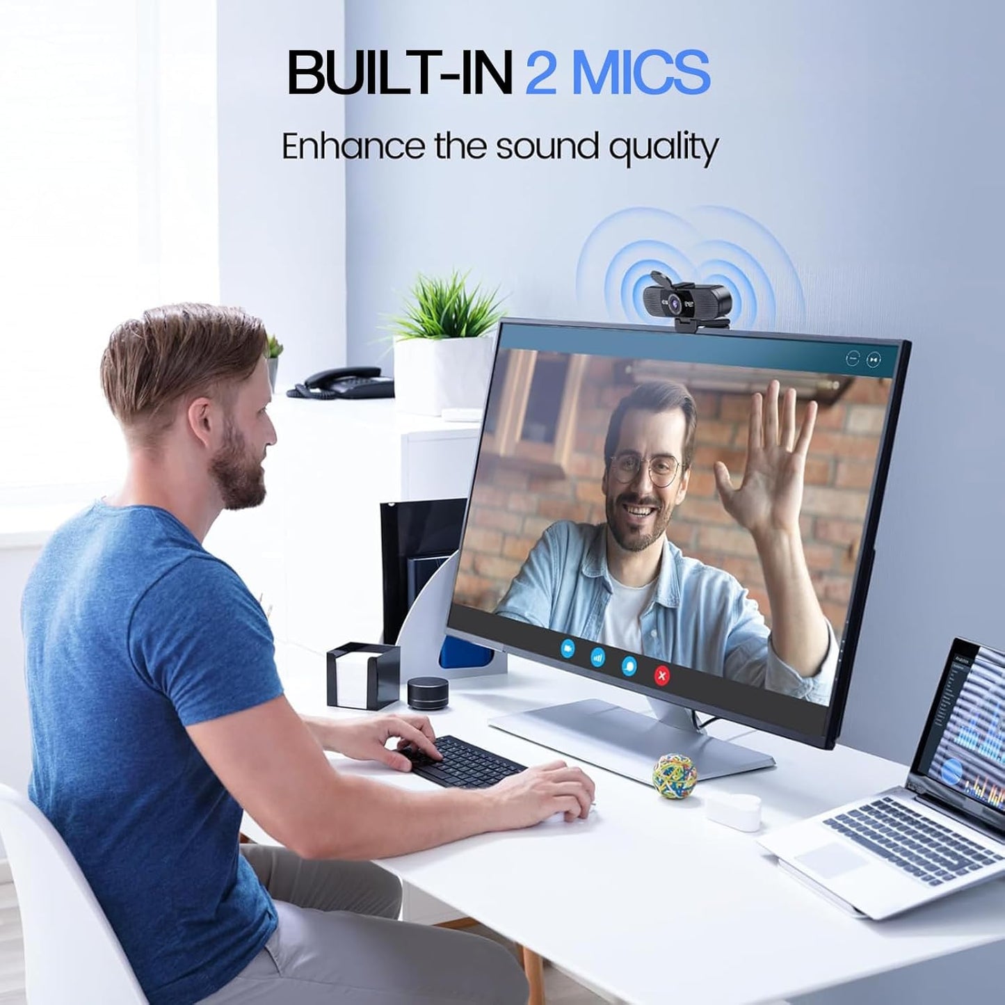 EMEET C960 1080P Webcam with Microphone, 2 Mics, 90° FOV, Computer Camera | USB Type-A & A-to-C Adapter, Fixed Focus, Plug&Play for Zoom/Teams/Facetime/YouTube/Google Meet/Switch 2 Camera, 2025 Version