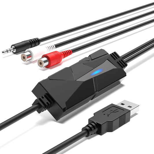 DigitalLife AuralynX USB Audio Capture Device | Convert Cassette Tapes to MP3, RCA & 3.5mm Input, Compatible with Windows,Mac & Linux,for Content Creator & Educator(1-Pack)